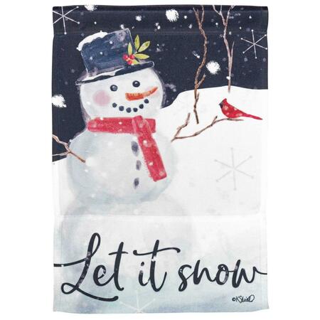 RECINTO 30 x 44 in. Snowman Let It Snow Polyester Flag - Large RE3458043